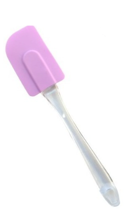 Espatula silic violeta pastel mango acrilico 24 cm aprox