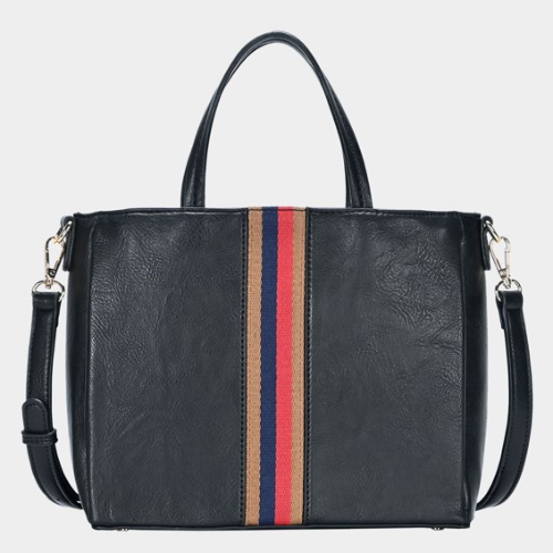 Cartera negra. Rayas