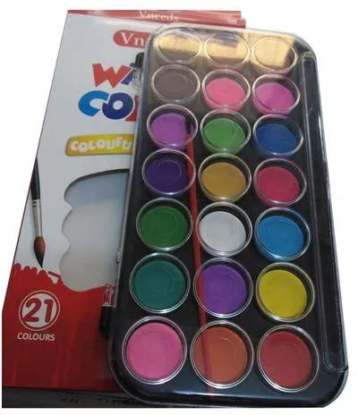 Acuarelas de 21 pastillas, en estuche